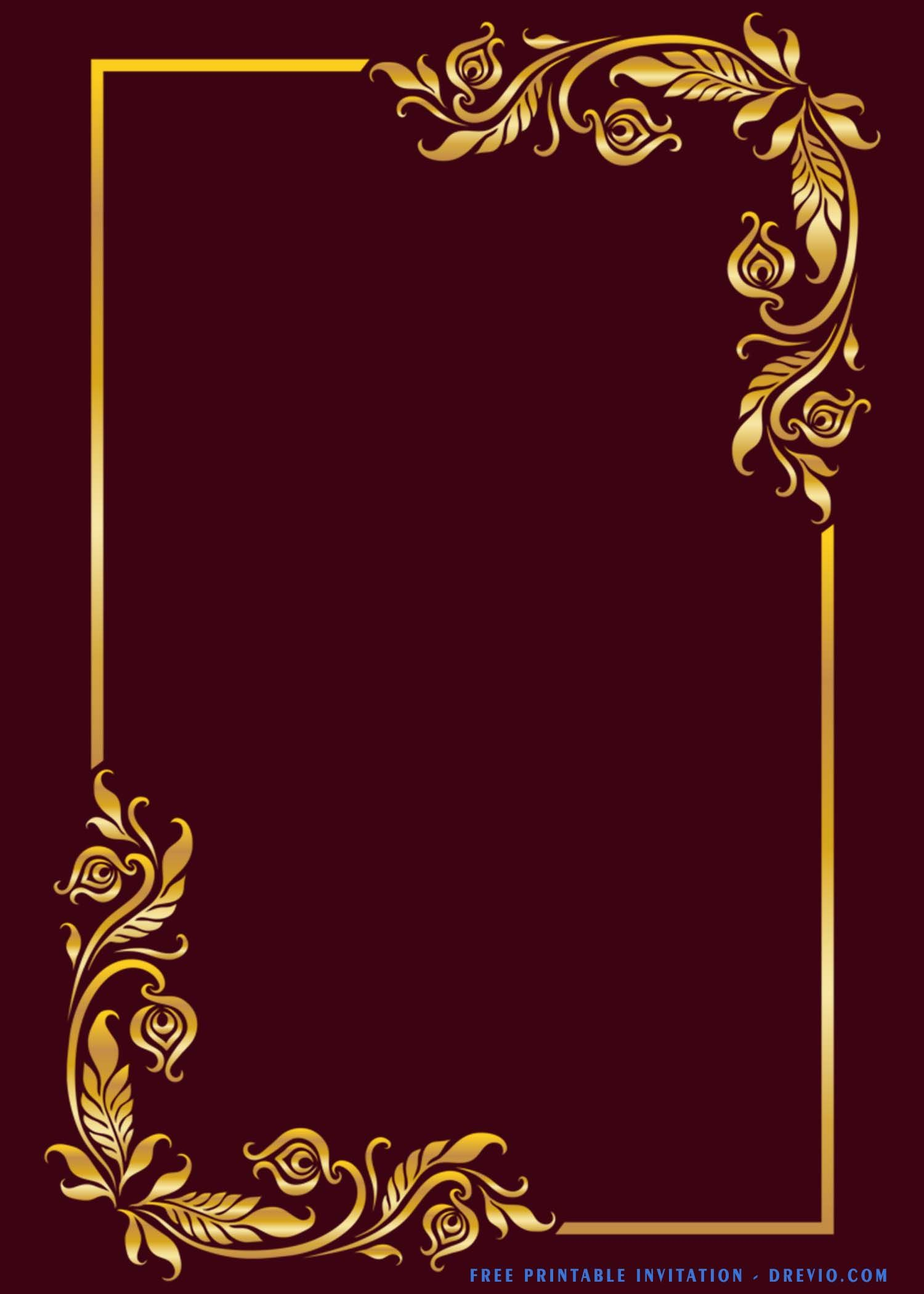 Red Wedding Invitation Template Printable Word Searches