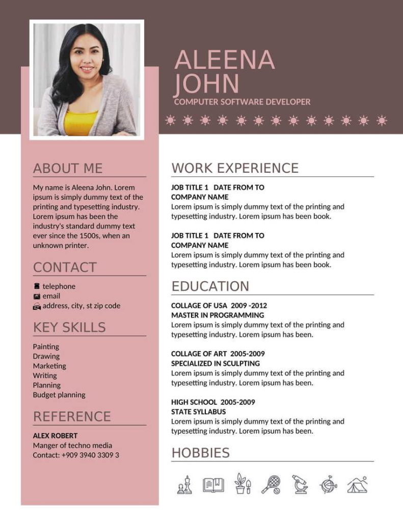 Resume CV Biodata Format Free Download In Word PDF Full Size