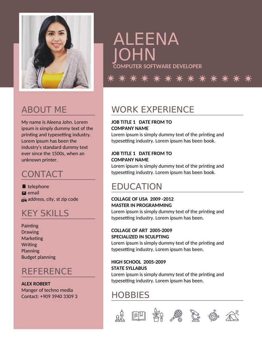  Resume CV Biodata Format Free Download In Word PDF Full Size 