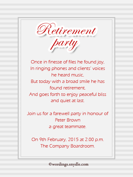 Retirement Party Invitation Wording Ideas And Samples Wordings And 