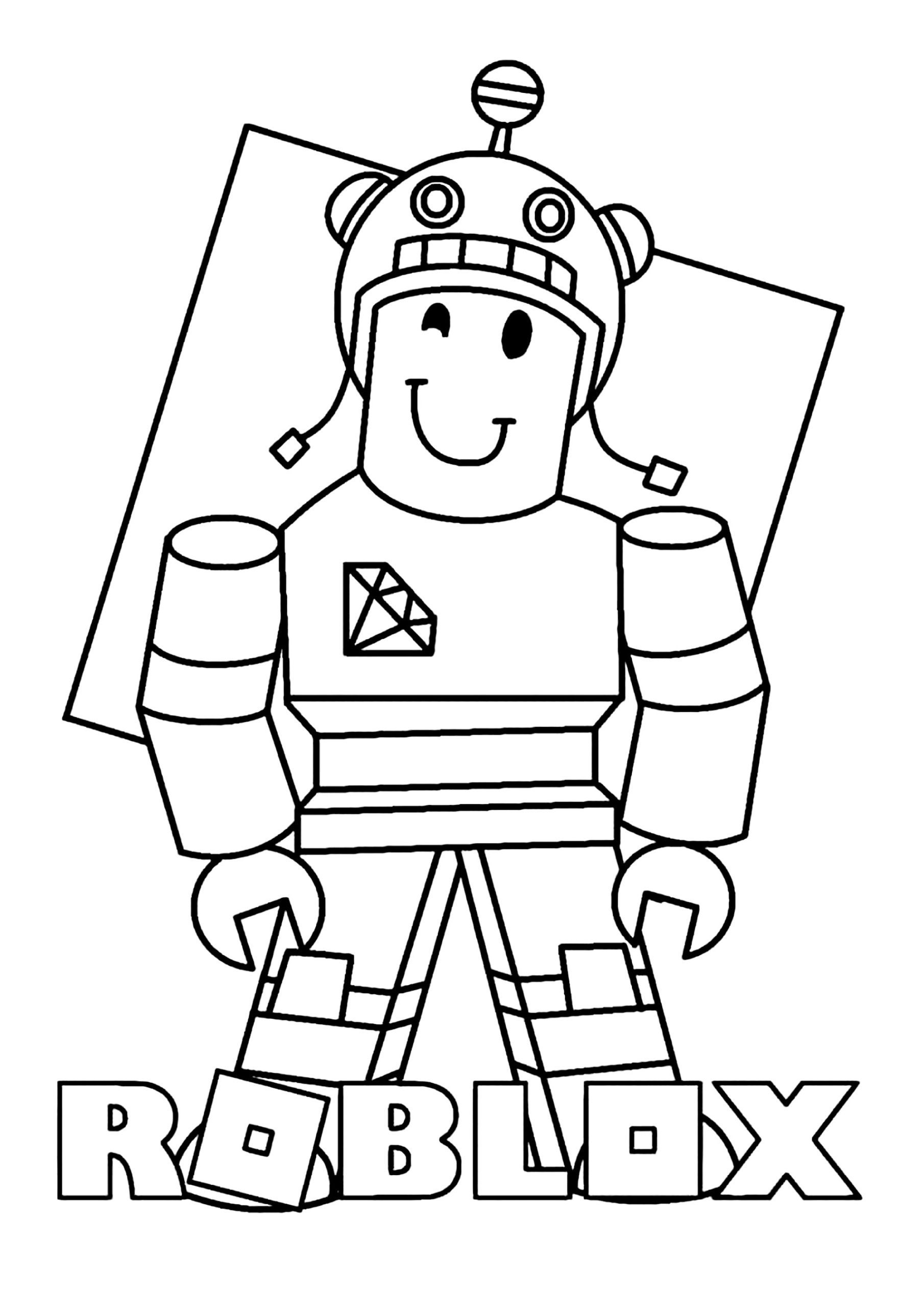 Roblox Character With A Helmet Roblox Coloring Pages For Kids