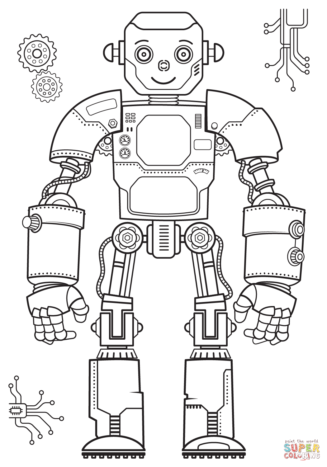 Robot Coloring Page Free Printable Coloring Pages