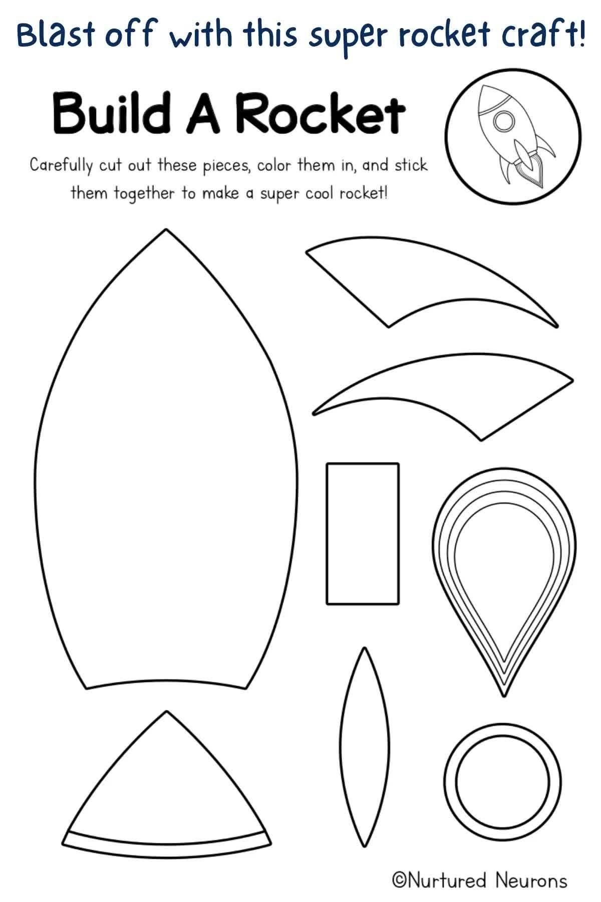paper rocket craft printable template paper rocket craft printable template