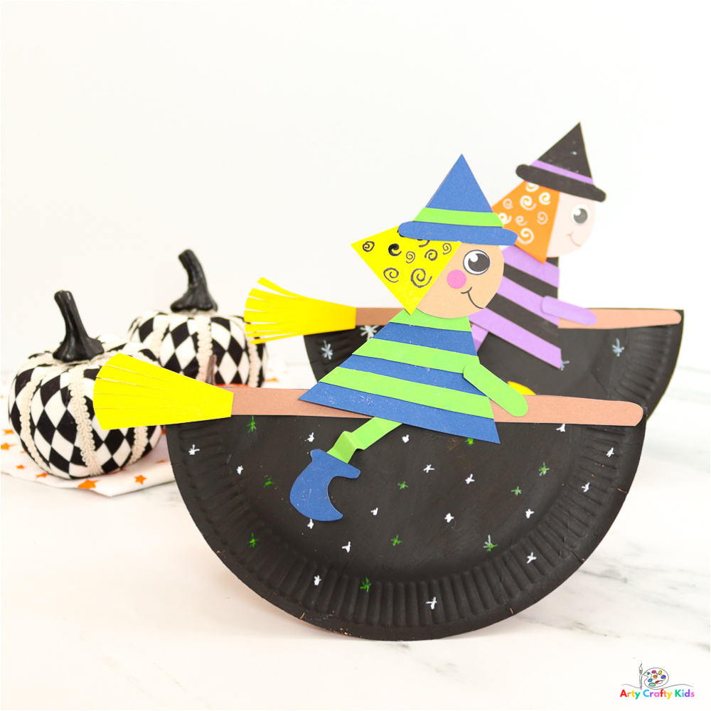 Rocking Paper Plate Witch Craft Arty Crafty Kids