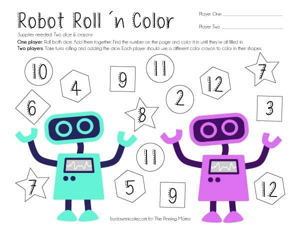 printable color dice