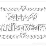 Romantic Happy Anniversary Coloring Pages