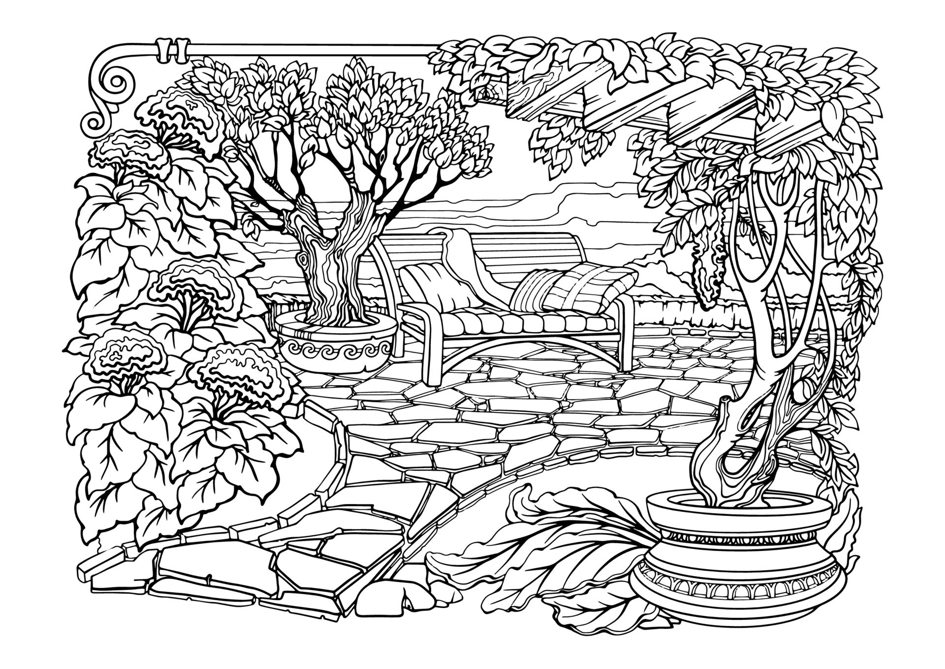 Romantic Secret Garden Coloring Pages Anti stress Colouring Page 