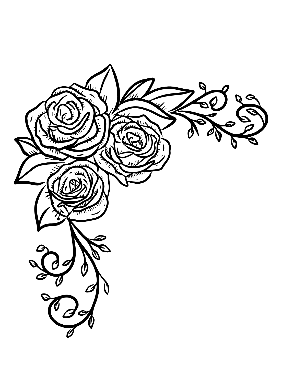 Roses Free Printable Coloring Online Free
