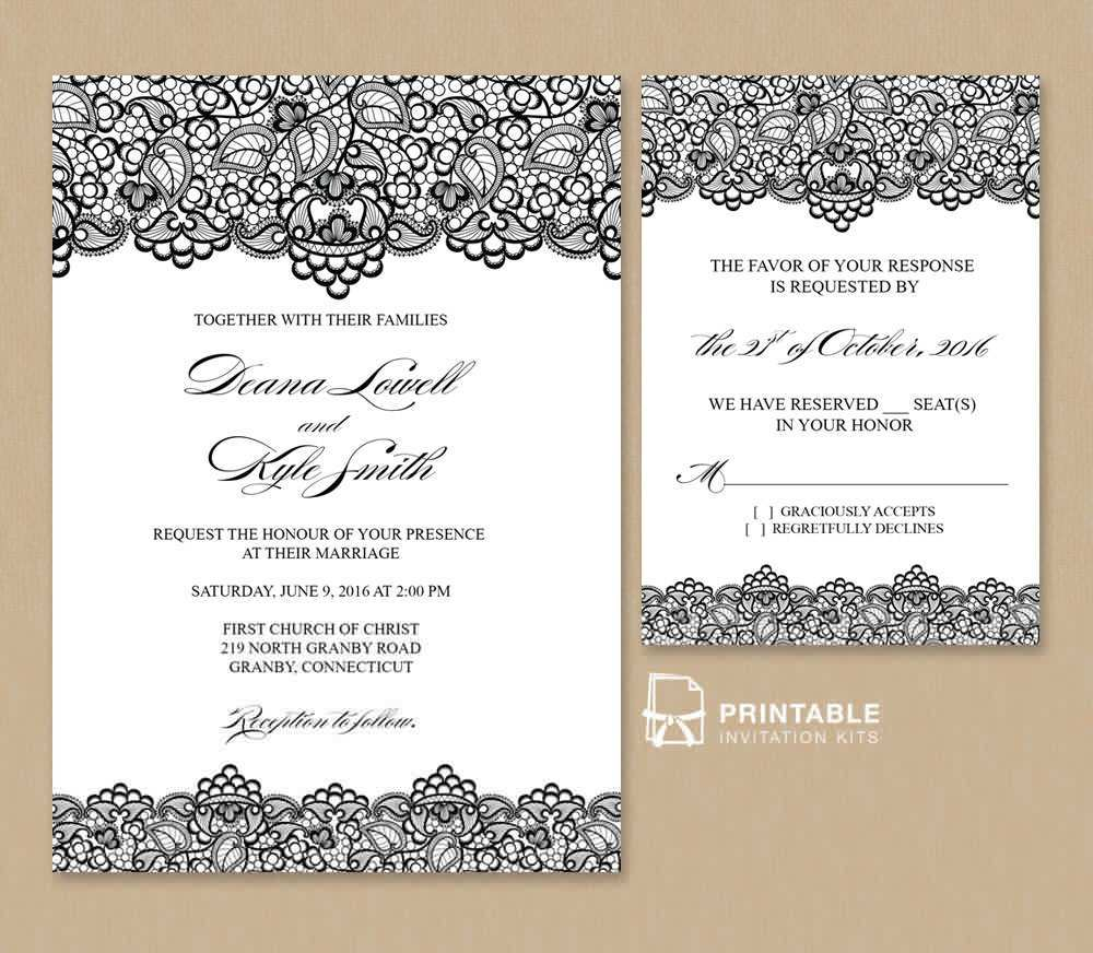 Rsvp Wedding Invitation Template Cards Design Templates