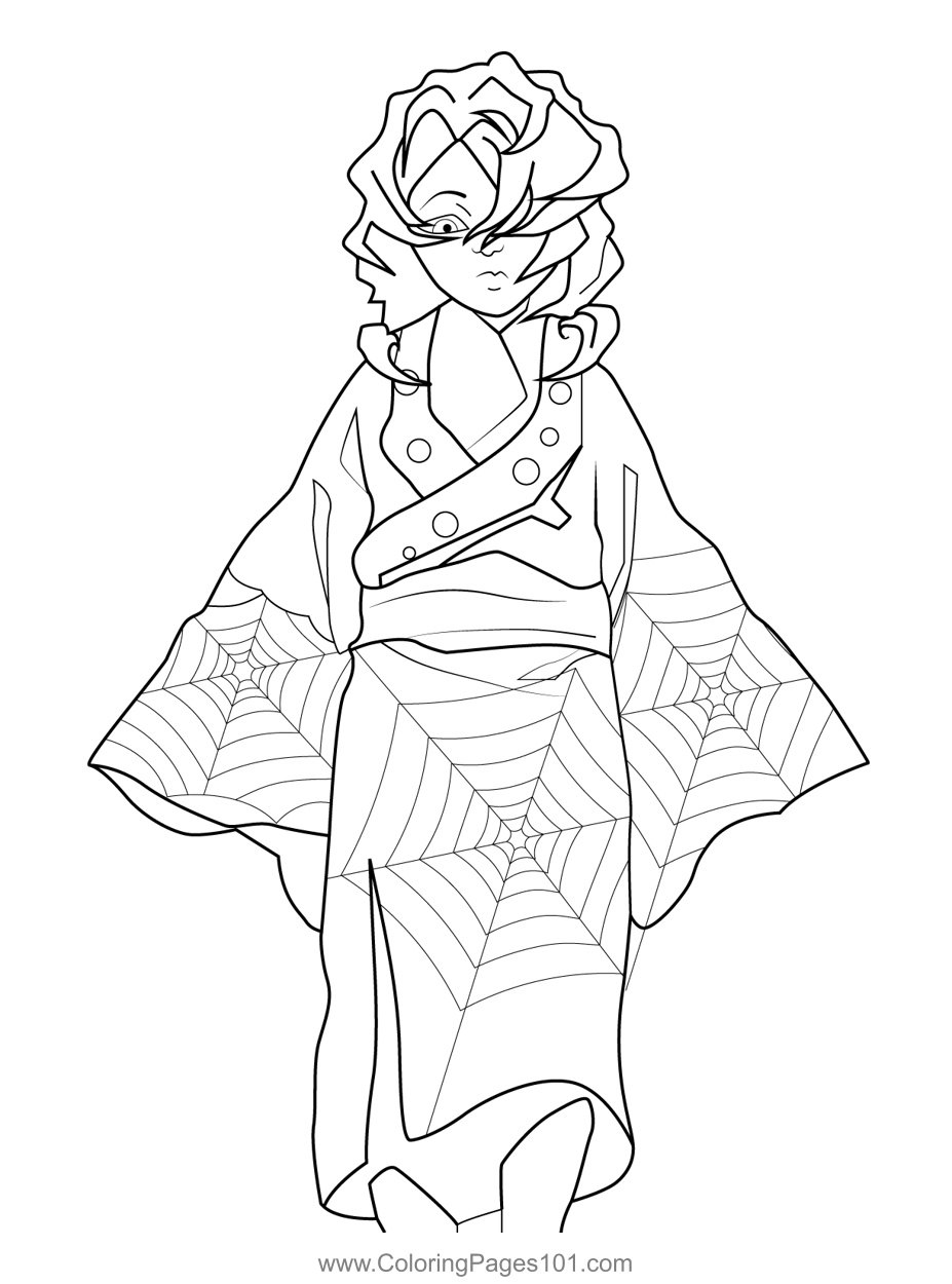 Rui Demon Slayer Coloring Page For Kids Free Demon Slayer Printable 