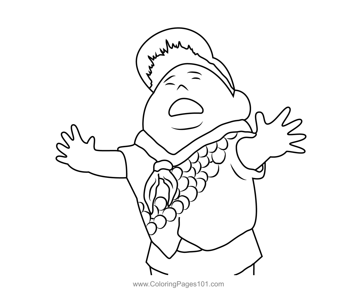 Russell Scared Coloring Page For Kids Free Up Printable Coloring 