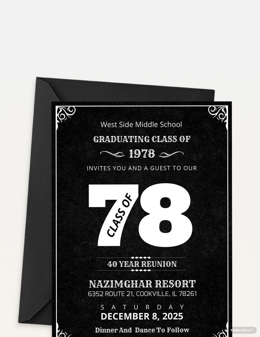 Sample Class Reunion Invitation Template In Illustrator Word PSD 