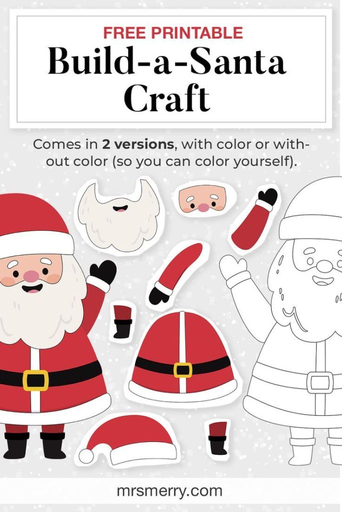Santa Printable Craft Printable Free Templates