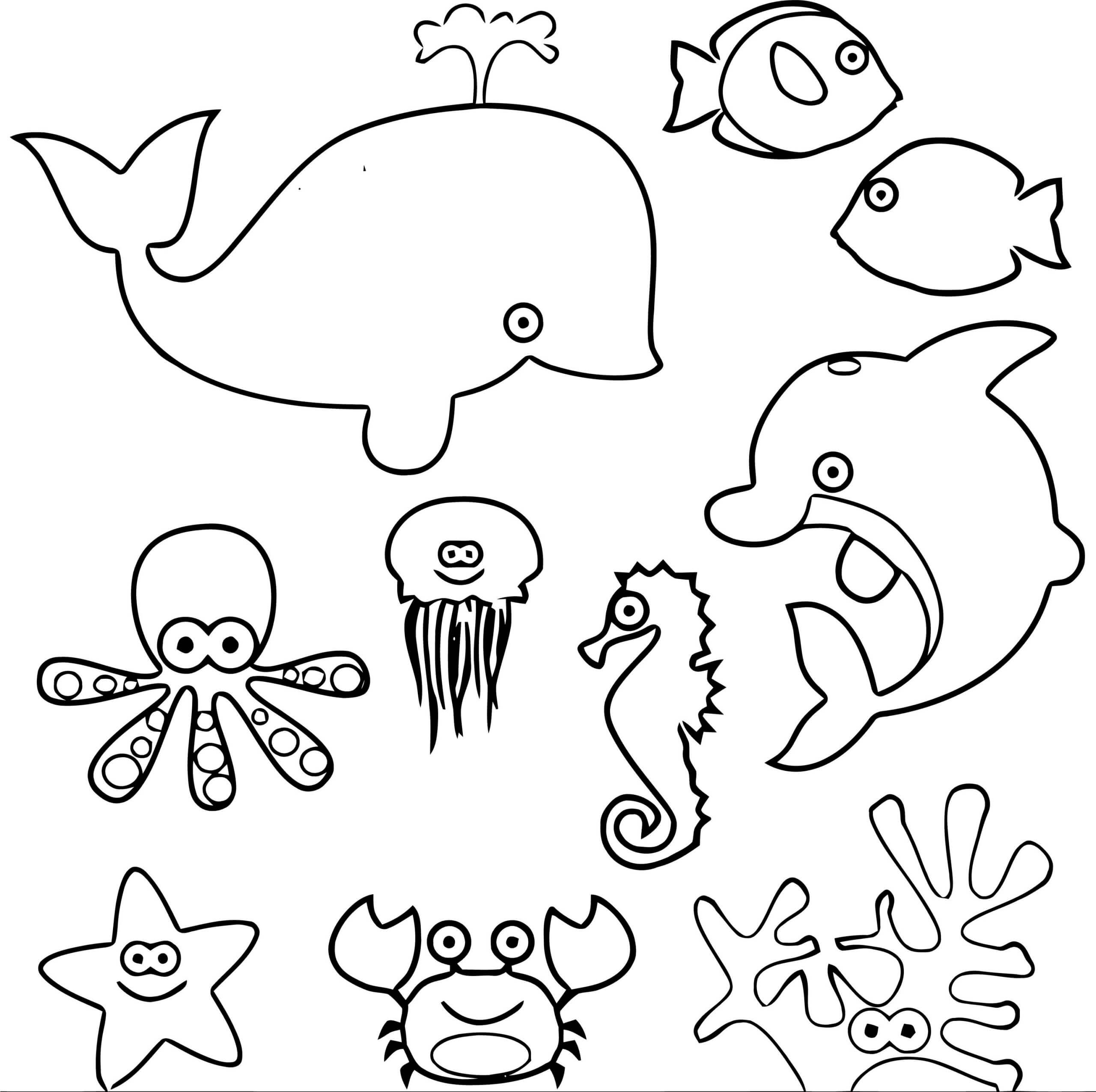 Sea Animal Coloring Pages For Kids Coloring Pages