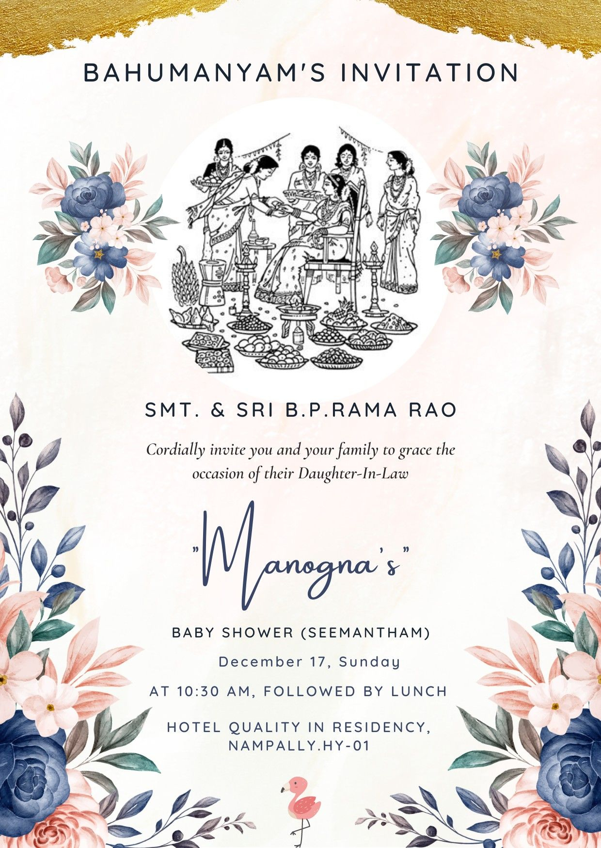 Seemantham Invitation Template Free Social Calendar Templates