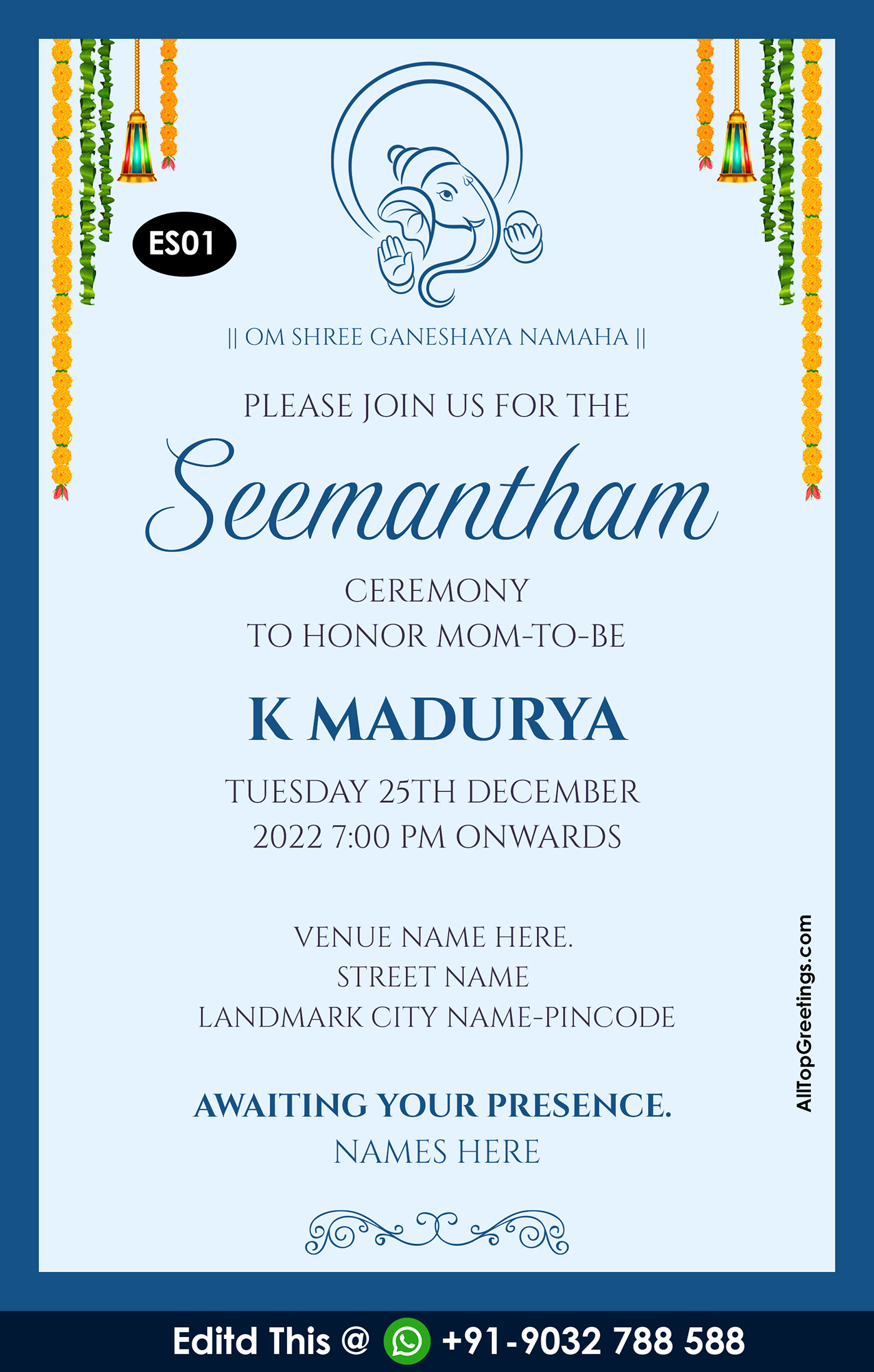 seemantham invitation template free download word