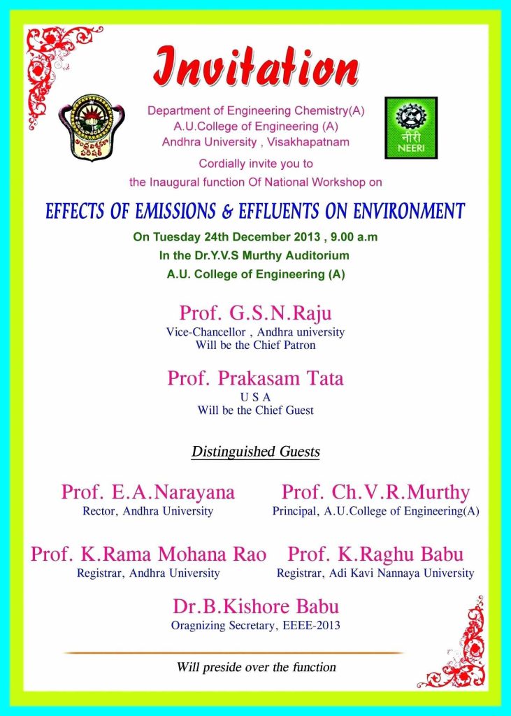 Seminar Invitation Card Template Sample gelorailmu