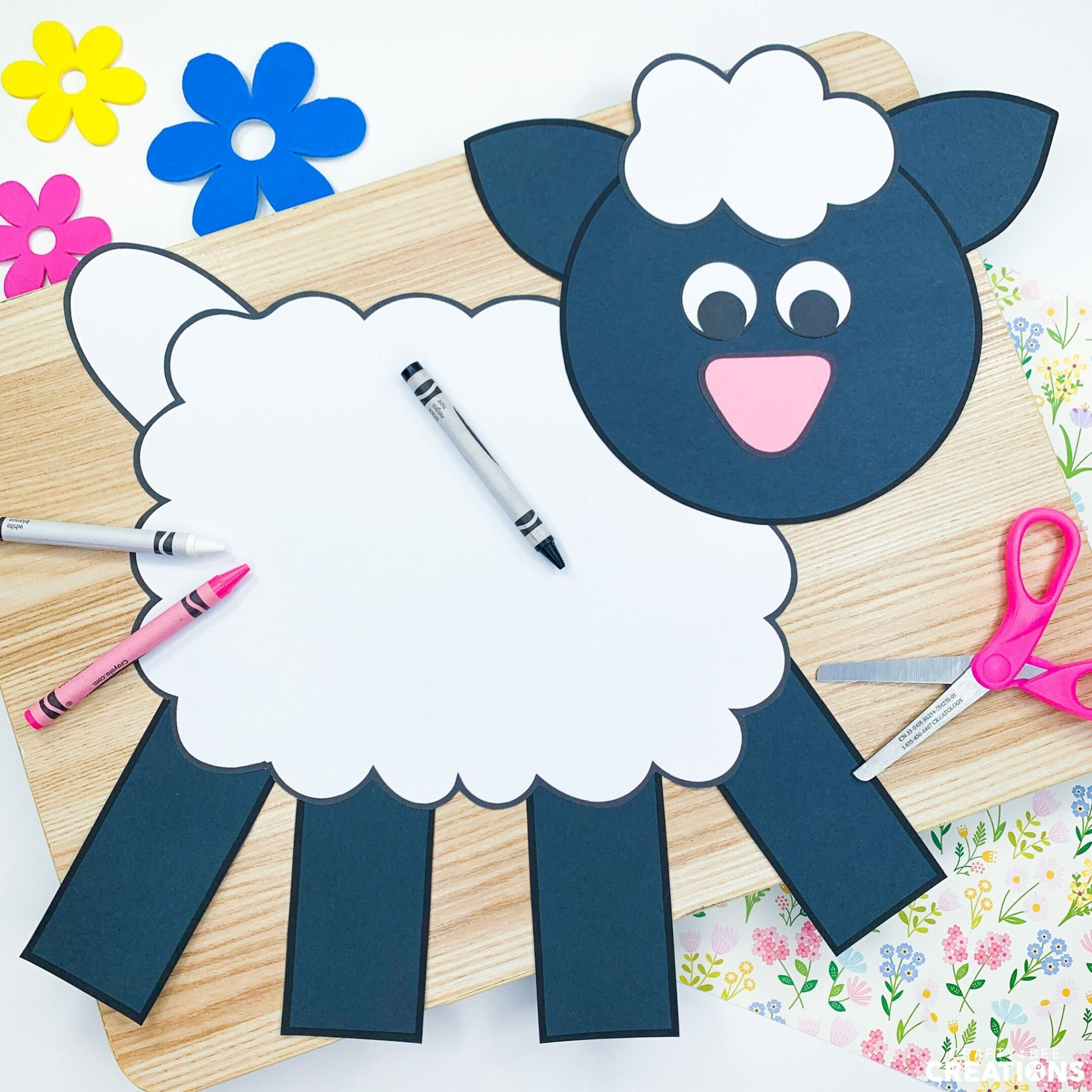 Sheep Craft For Kids Sheep Craft Template Paper Sheep Etsy
