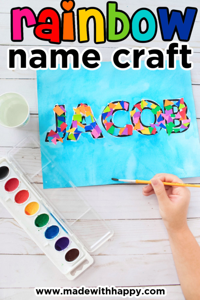 Simple And Fun Rainbow Name Craft For Kids Made With HAPPY