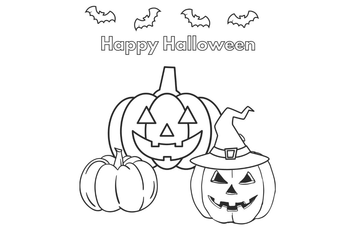 Simple Halloween Coloring Pages For Kids Craft Corner DIY