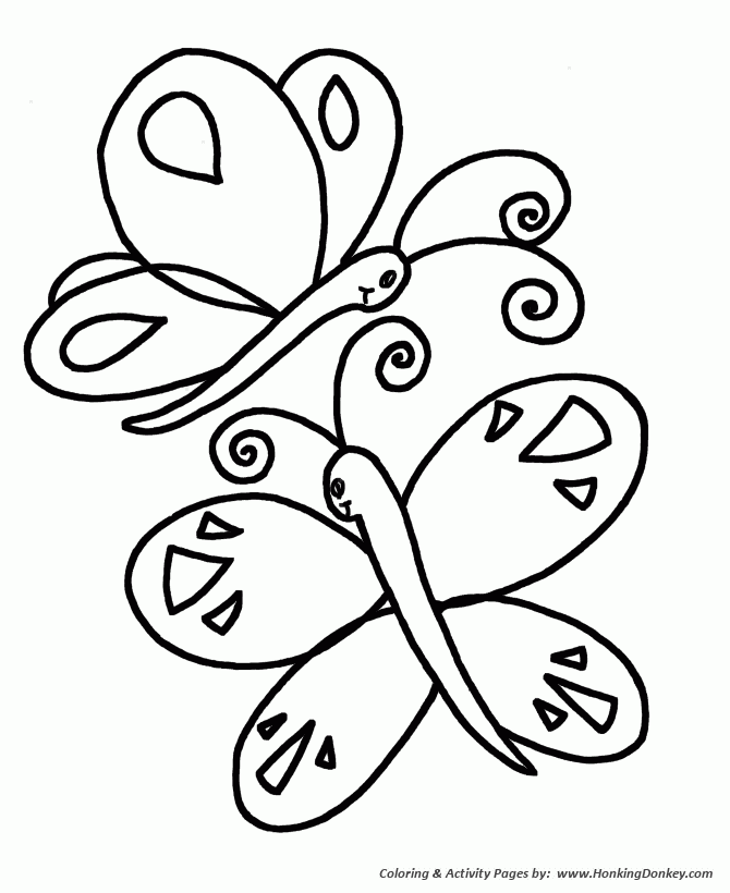 Simple Shapes Coloring Pages Free Printable Simple Shapes Butterflys 