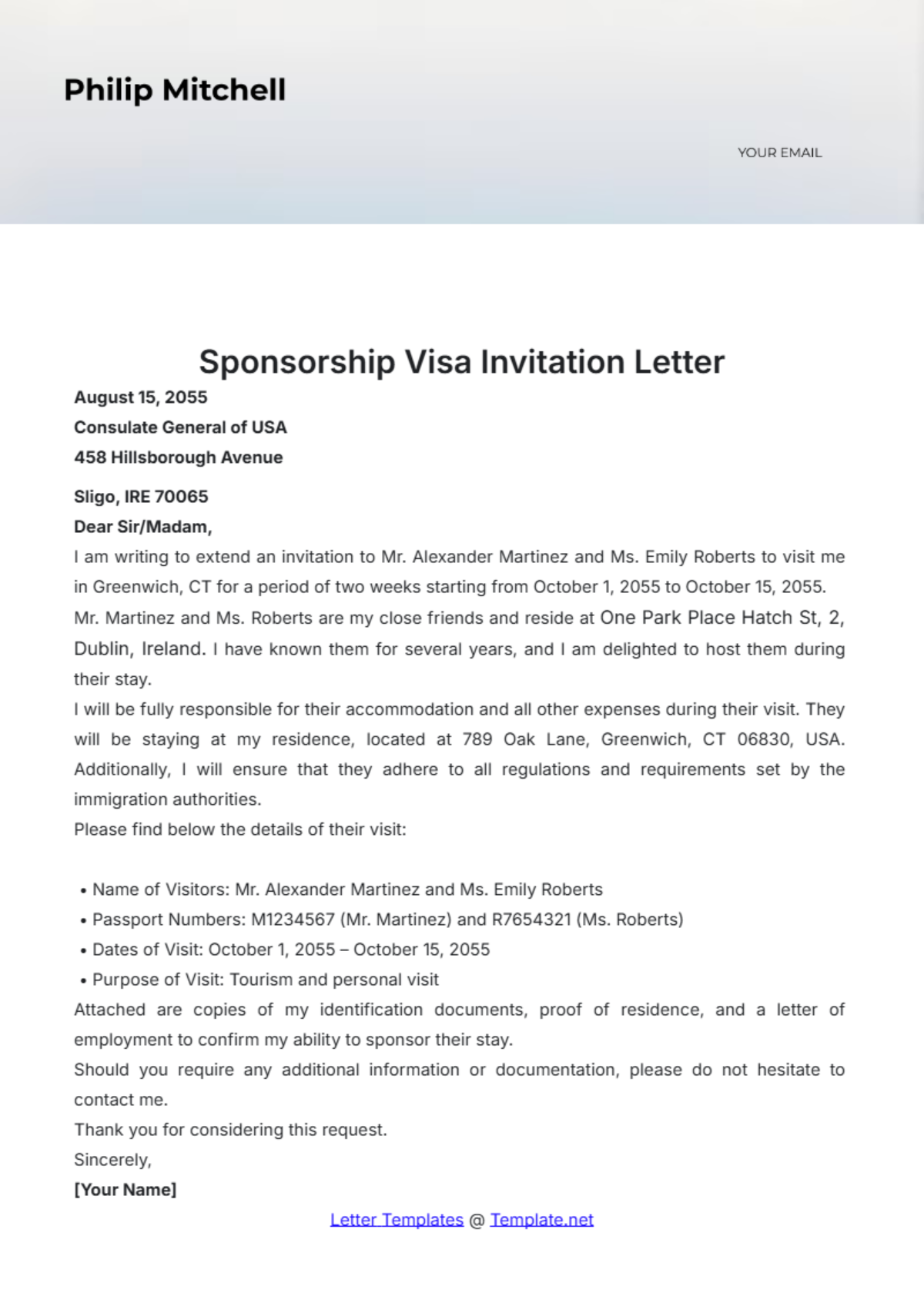 Sles Of Invitation Letter For Us Visa Sle Infoupdate