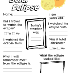 Solar Eclipse 2024 Free Printable Worksheets