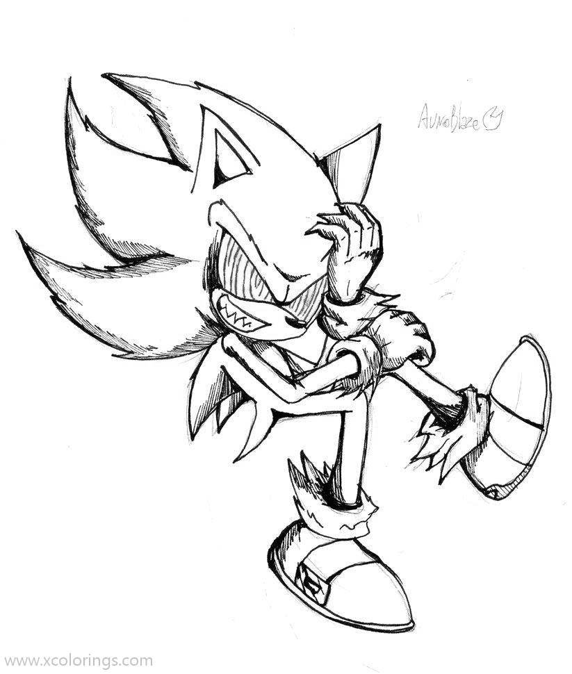 Sonic Exe Coloring Pages Printable