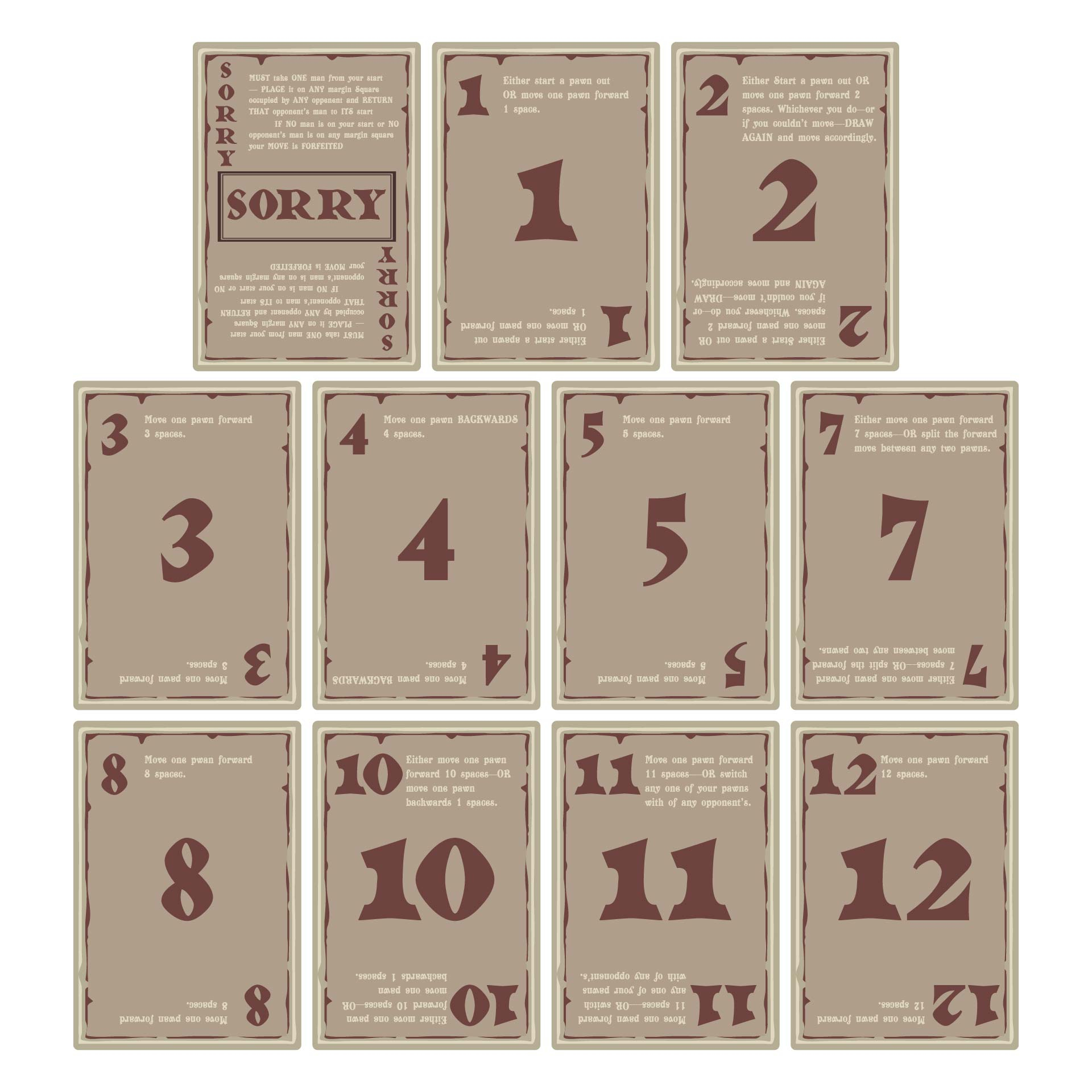 Sorry Board Game Pieces 10 Free PDF Printables Printablee