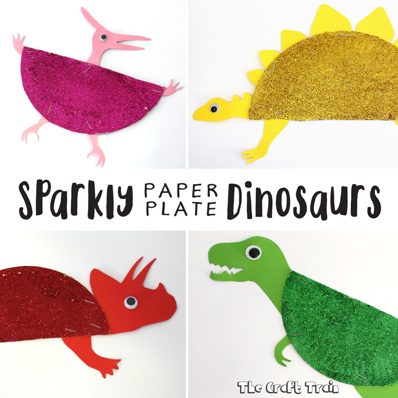 Sparkly Paper Plate Dinosaurs The Craft Train