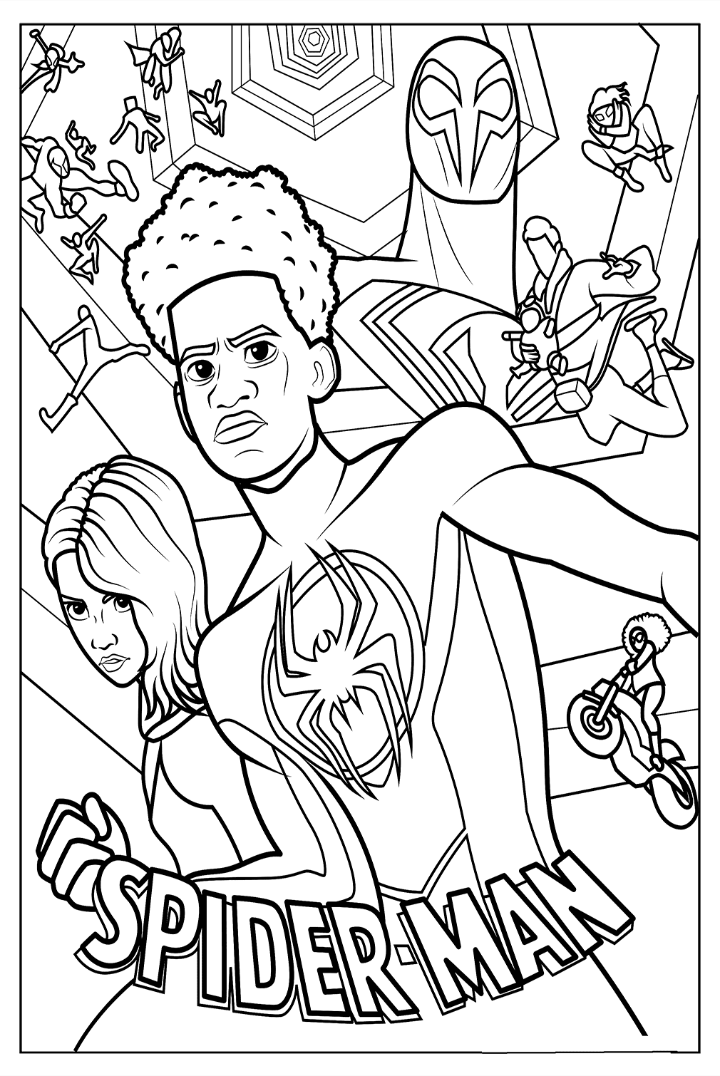 Spider man Across The Spider Coloring Sheet Free Printable Coloring Pages