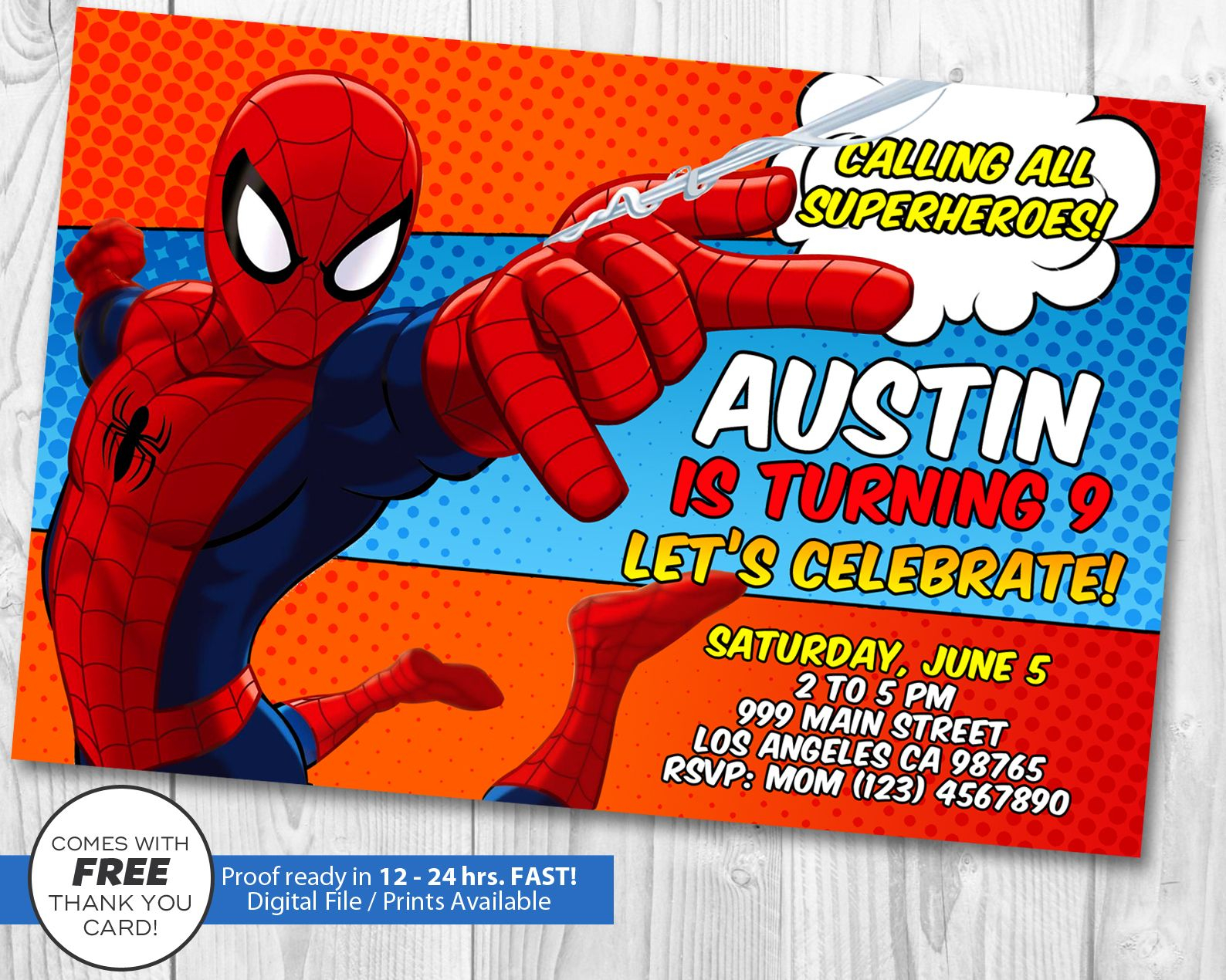invitation template spiderman