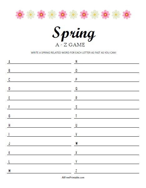 free printable spring activities for kids