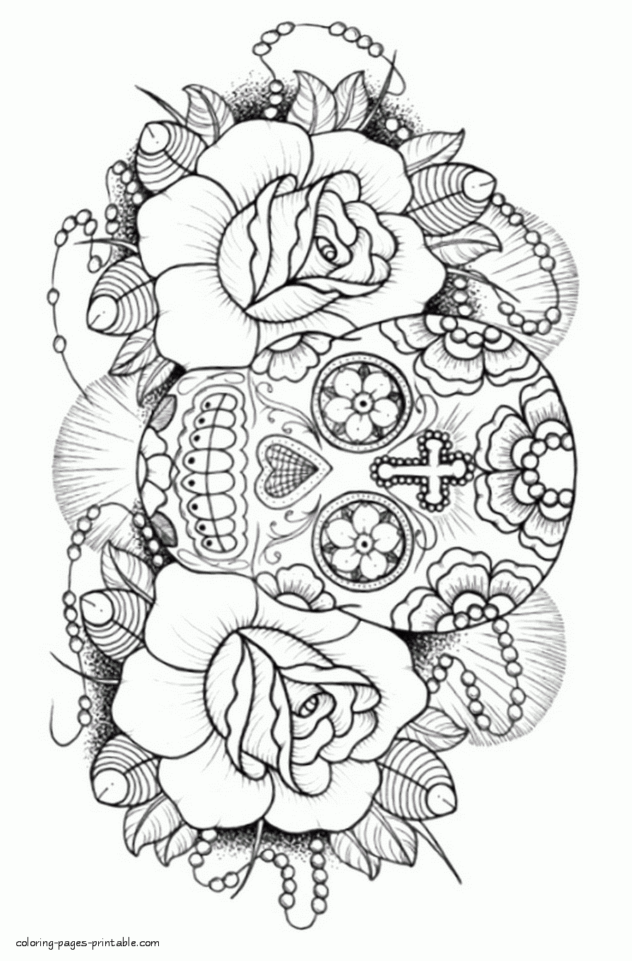 Sugar Skull Coloring Book For Adults COLORING PAGES PRINTABLE COM