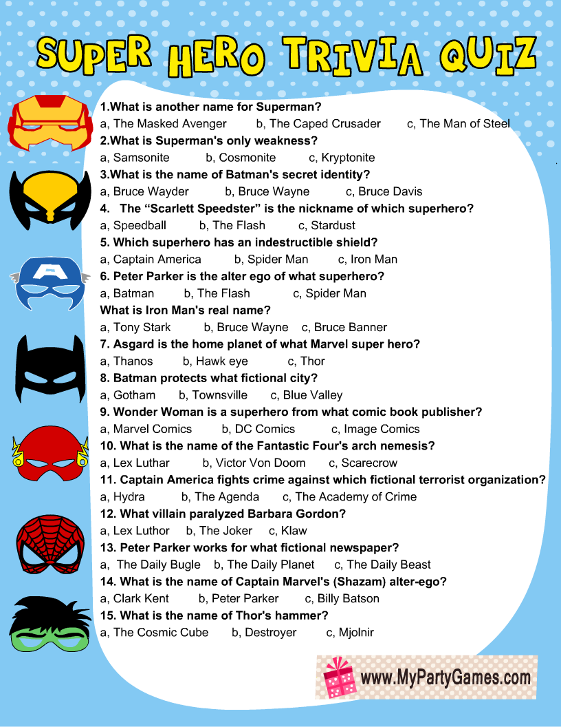Superhero Printable Activities