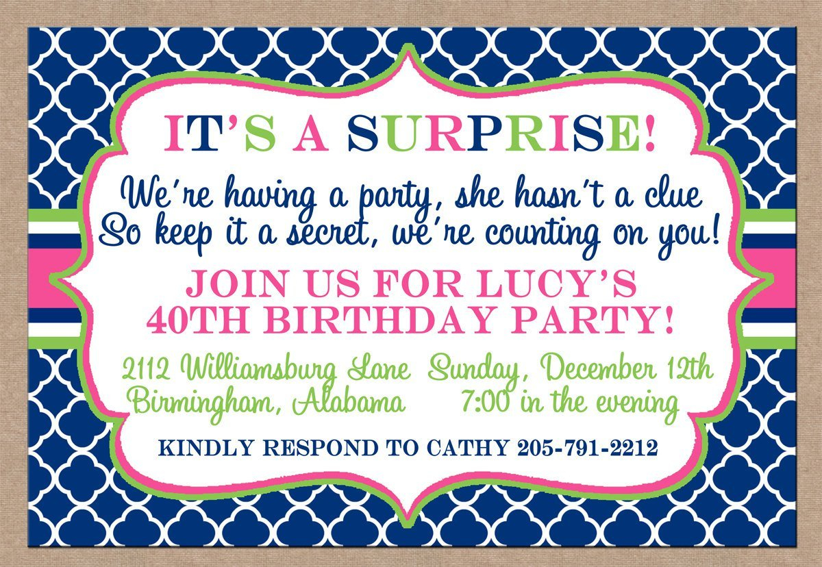 Surprise Party Invitation Wording Invitation Design Blog