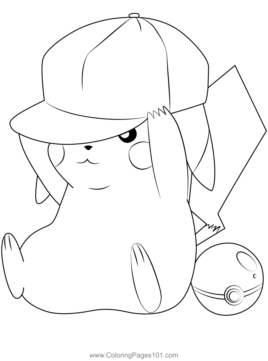 Sweet Little Pikachu Coloring Page For Kids Free Pikachu Printable 