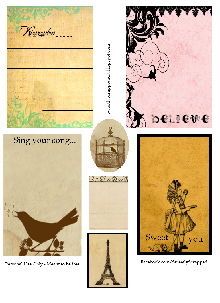 printable journal cards
