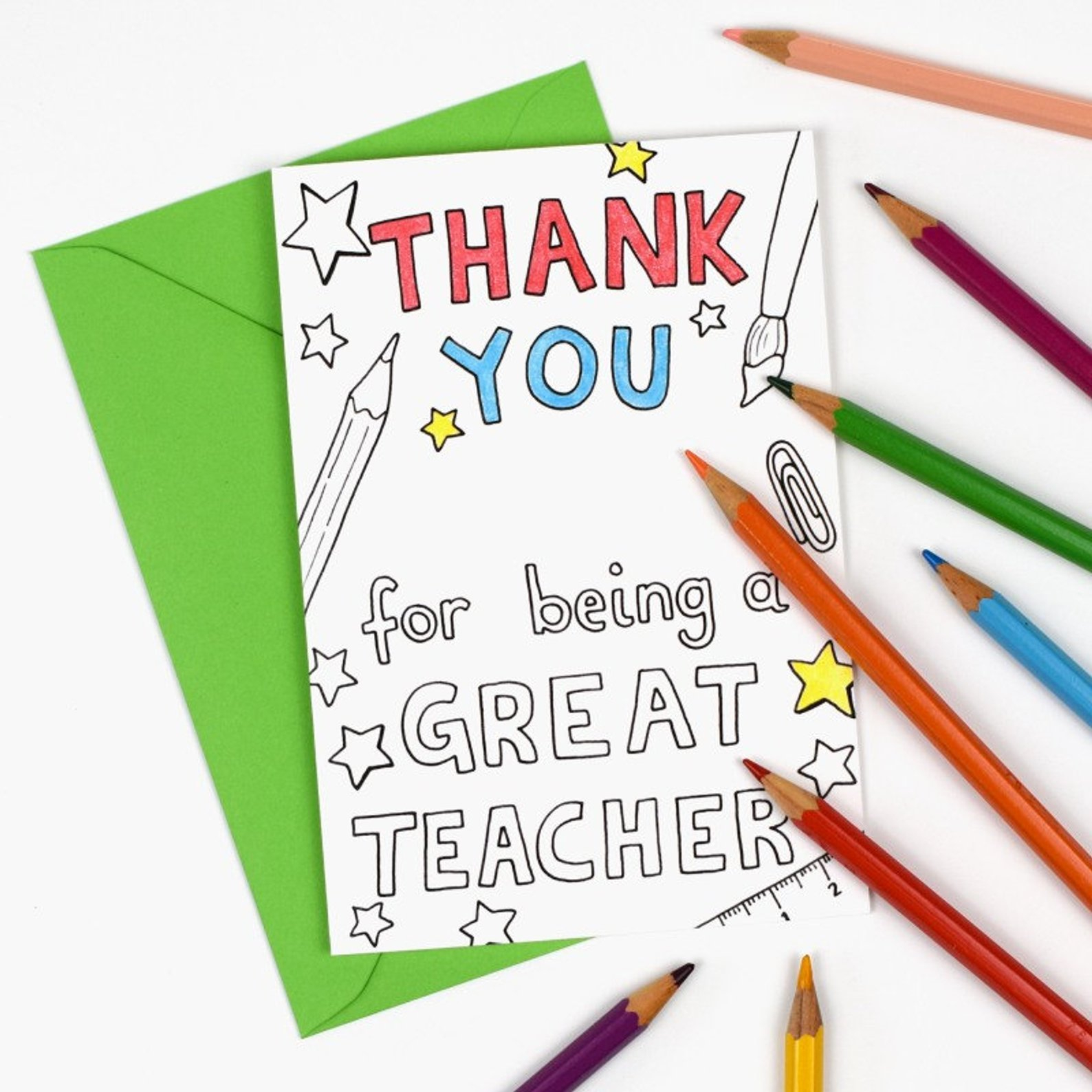 Teacher Appreciation Cards Printable To Color