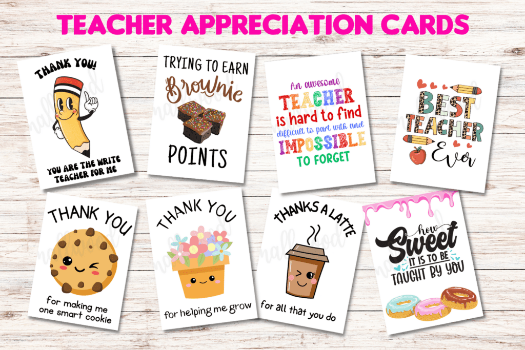 Teacher Appreciation Printable Cards