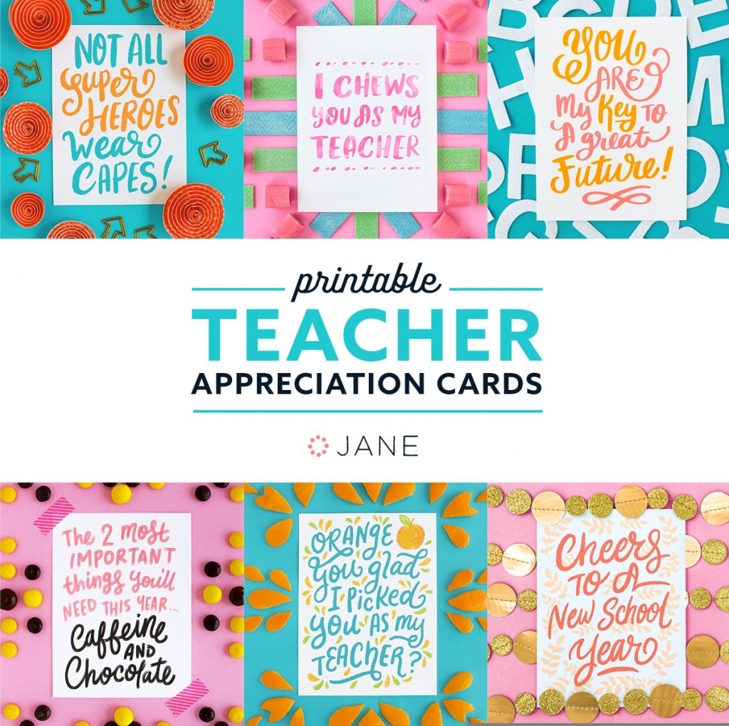 Teacher Appreciation Printable Cards Printable Calendars AT A GLANCE