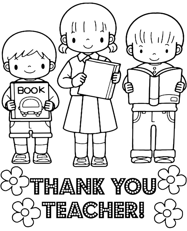 Teachers Thank You Teacher Certificate Coloring Page Printable Thank 