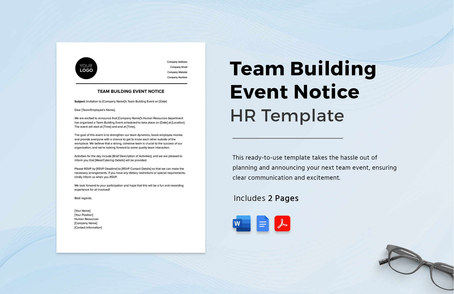 Team Building Event Notice HR Template In Word PDF Google Docs 