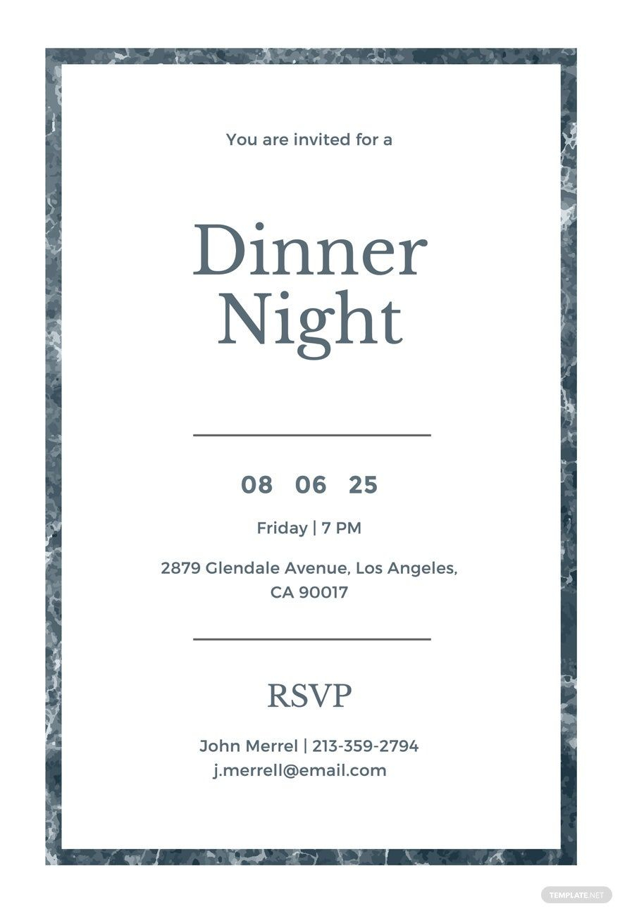 Team Dinner Invitation Template In Publisher Word Illustrator PSD 