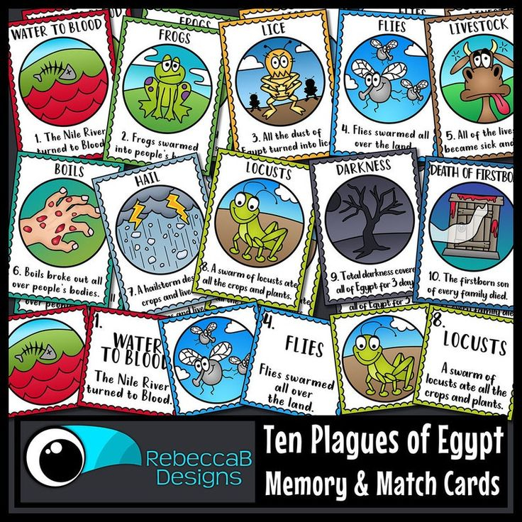 Ten Plagues Of Egypt Memory And Matching Card Games Moses And The Ten 
