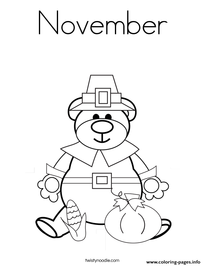Thankful November Coloring Pages Printable