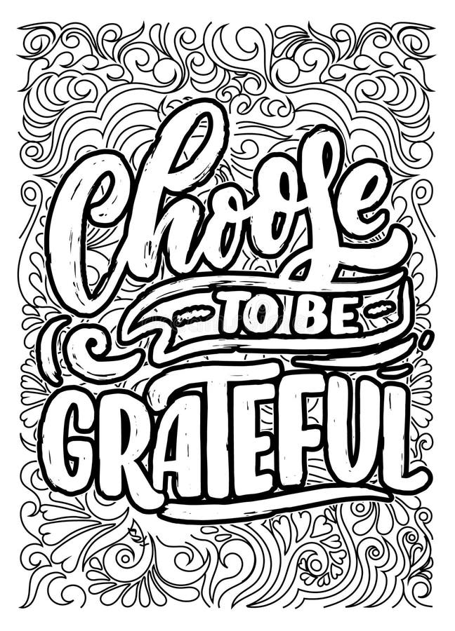 Thanksgiving Inspirational Quote Coloring Pages For Adults 