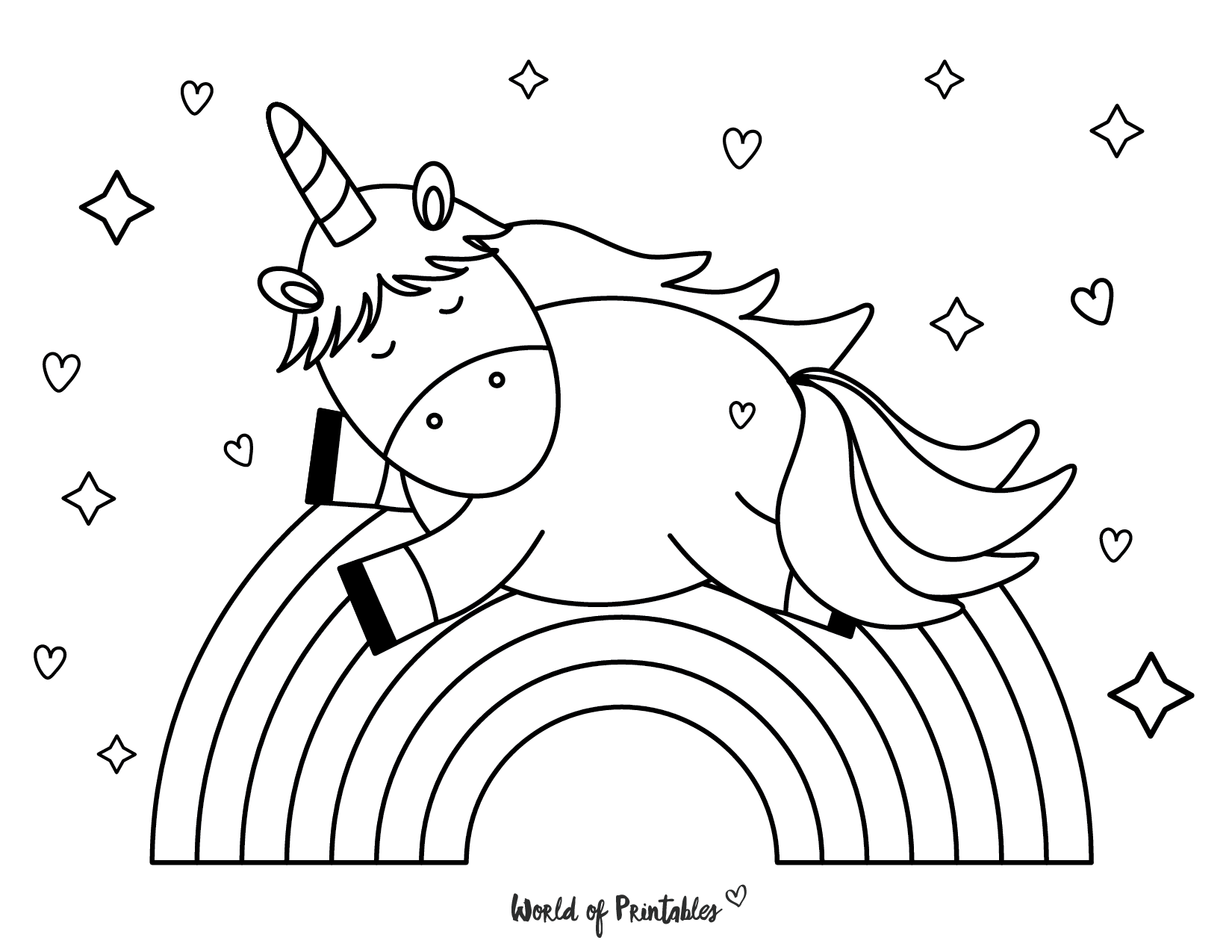 printable coloring unicorn