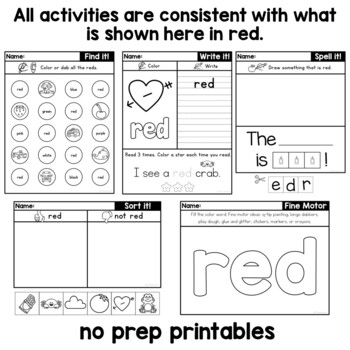 The Color Green Printables By Samantha Kelly Teachers Pay Teachers