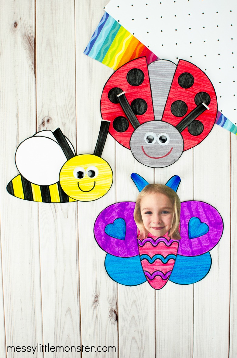 The Cutest Mix Match Paper Bug Crafts template Included Messy 